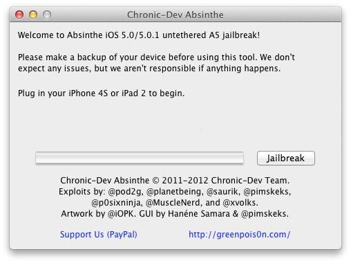 Отвязанный джейлбрейк IPad 2 и iPhone 4S на iOS 5.0 и iOS 5.0.1 с помощью Absinthe [Инструкция / IFAQ]