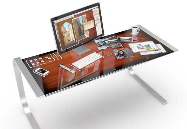 Концептуальный компьютерный стол с футуристическим дизайном - iDesk [Концепт]