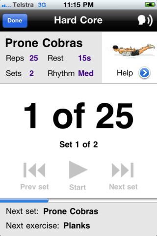 Ab Workouts электронный тренер на iPhone или IPad