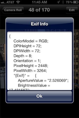 Твик PhotoExif позволит просматривать и редактировать EXIF-данные фотоснимков [Cydia / Обзор / Скачать]