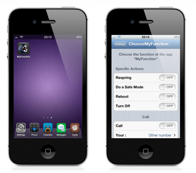 Твик ChooseMyFunction позволяет создавать ярлыки для необходимых действий на iPhone или iPad [Cydia / Обзор / Скачать]