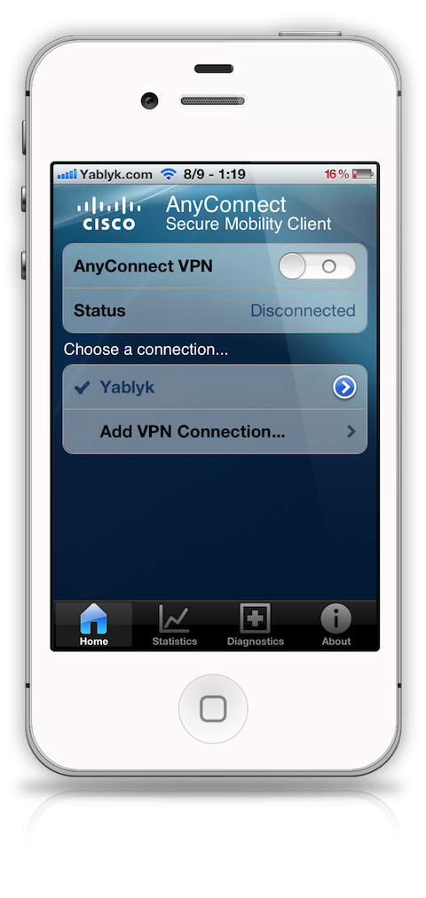 Настройка cisco anyconnect iphone