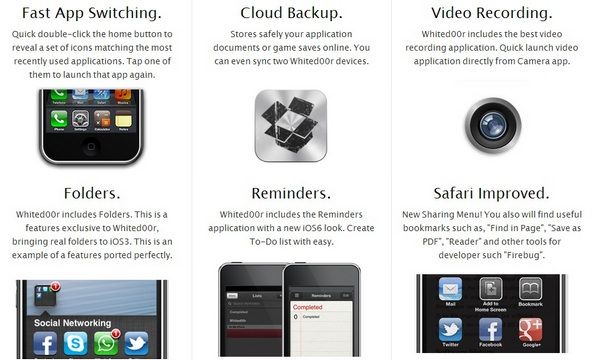 Функции iOS 6 на iPhone 2G, iPhone 3G и iPod touch 1G/2G при помощи WhiteD00r