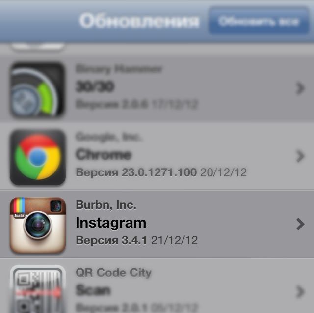 Обновление Instagram и русская локализация