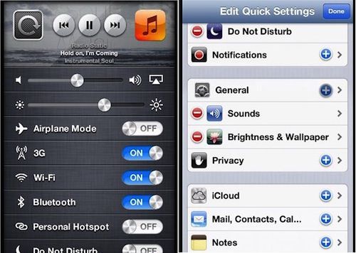 Концепт приложения Настройки в iOS 7 на iPhone 5