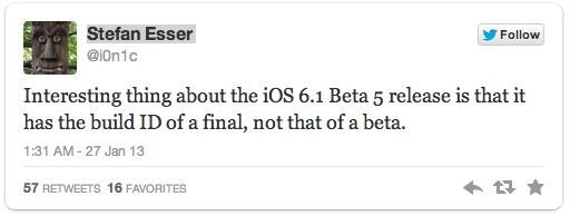 Скачать iOS 6.1 beta 5 для разработчиков (iPad и iPhone)