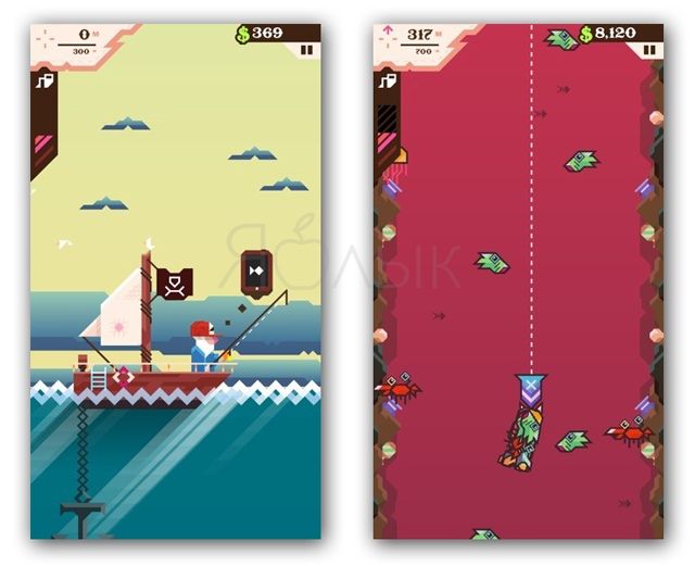 Игра Ridiculous Fishing для iPhone и iPad - садистский симулятор рыбалки