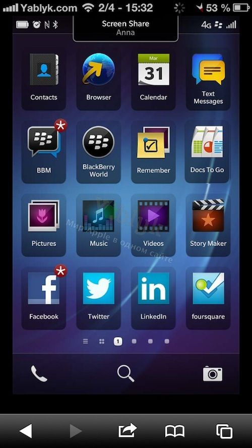 blackberry 10 на iPhone