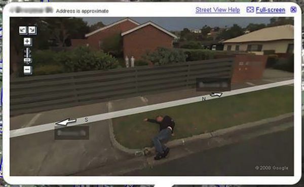 Down and out ... Bill pictured on Google's Street View mapping tool.