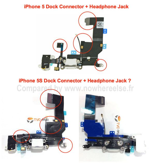 iPhone 5S dock connektor headphone jack