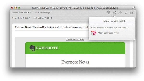 Новые функции Evernote для Mac