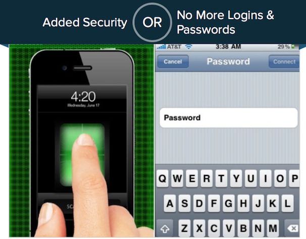 сенсор отпечатков пальцев или пароль
