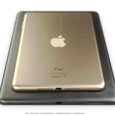 Графитовый iPad 5 и золотой iPad mini 2, оснащенные сенсором Touch ID ...