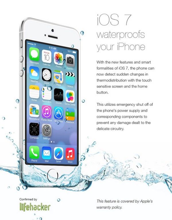 водонепроницаемую iOS 7 