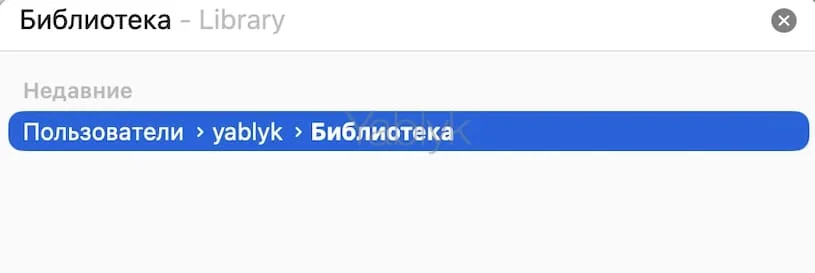 Быстрый доступ через команду ~/Library
