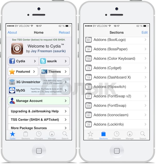 Cydia для iPhone и iPad в стиле iOS 7