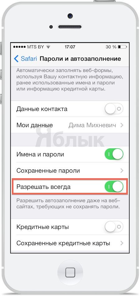 пароли в Связке ключей на iOS 7