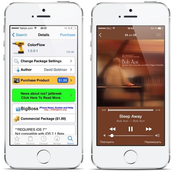 украсить интерфейс приложения Музыка iOS 7