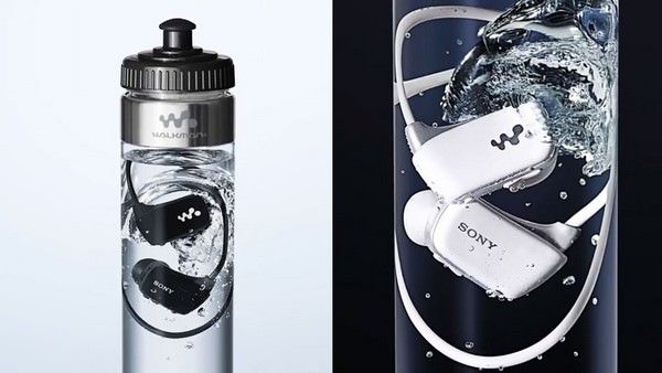 Sony продает MP3-плееры в бутылках с водой 