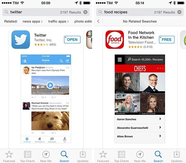 Рекомендации в App Store по слову Twitter