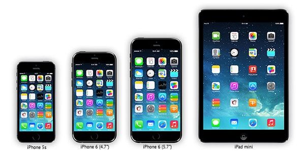 Сравнение iPhone 5s, 6 и iPad