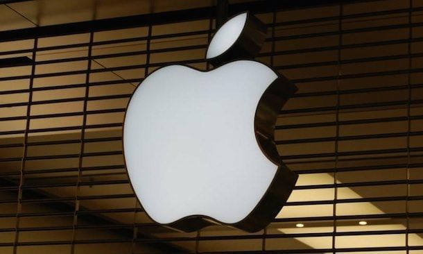 apple logo building