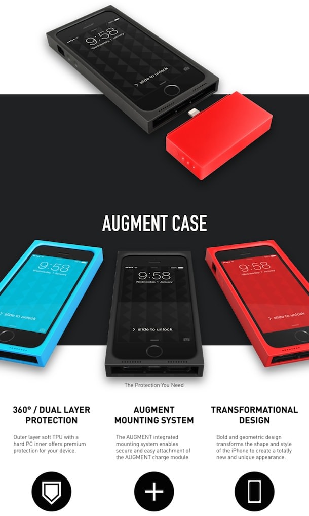 augment case - чехол для iPhone 5s с дополнительной батареей