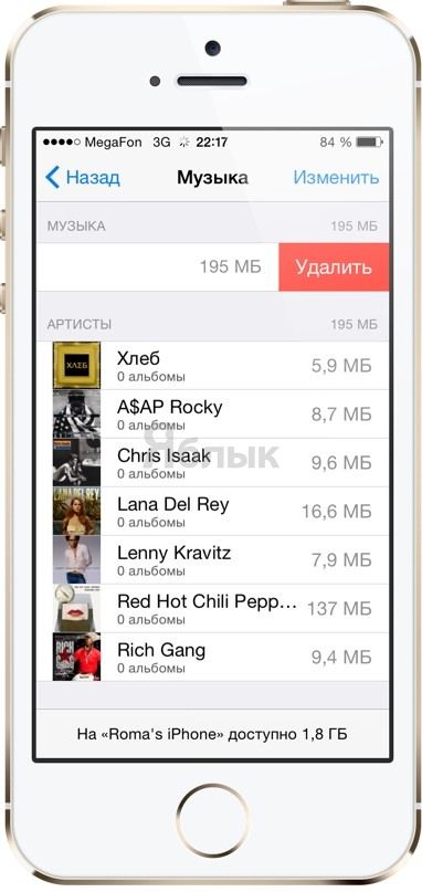 Как удалить музыку из iPhone без iTunes