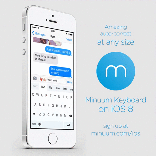 Minuum – новая виртуальная клавиатура для iOS 8