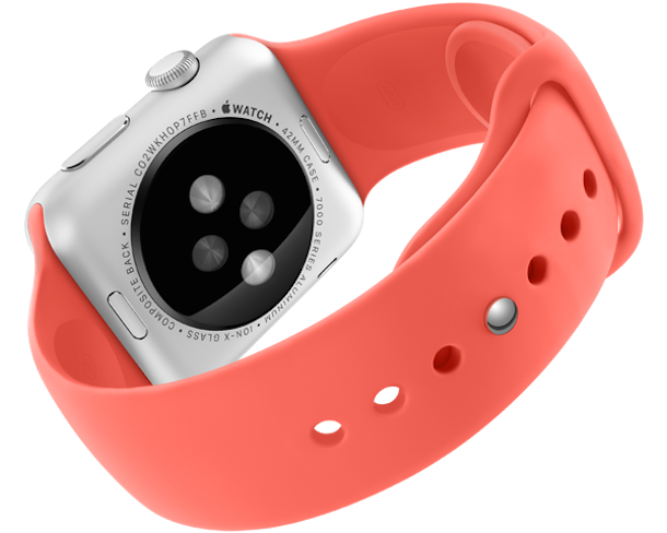 Apple Watch sport pink band back