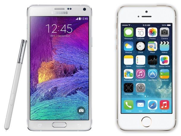 Samsung Galaxy Note 4 vs. iPhone 5s