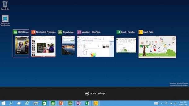 Task view в Windows 10