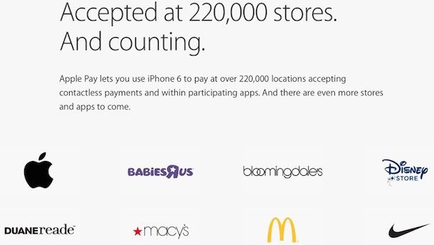 apple pay retailers