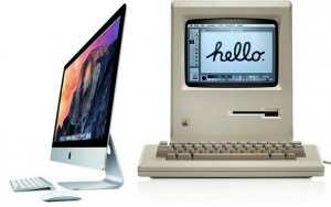 Mac 1984 года и iMac Retina 2014
