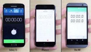 Видео сравнения быстродействия iPhone 6, Galaxy S5 и HTC One (M8)