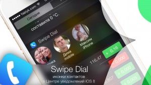 Swipe Dial ios 8 Центр уведомлений