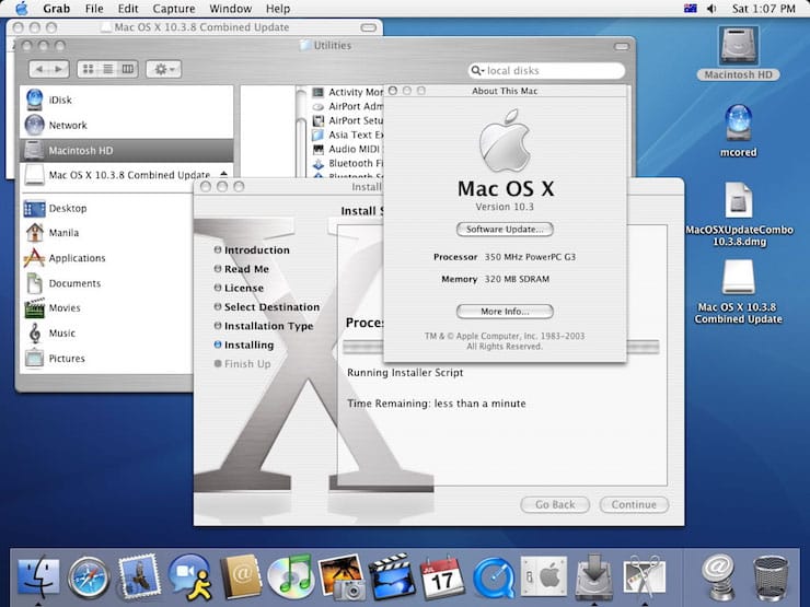 mac os x 10.0-10.11 time line