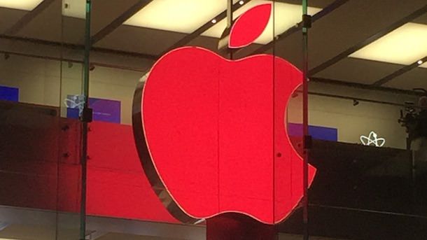 apple logo red