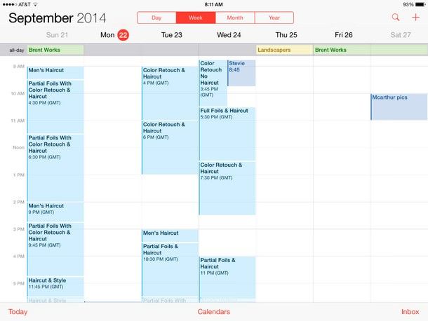 Календарь в iOS 8