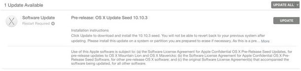 OS X Yosemite 10.10.3 beta 1
