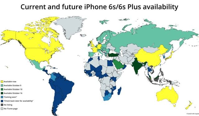 iPhone 6s, страны втоой волны