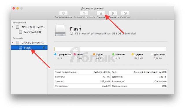 Форматирование USB на Mac OS X
