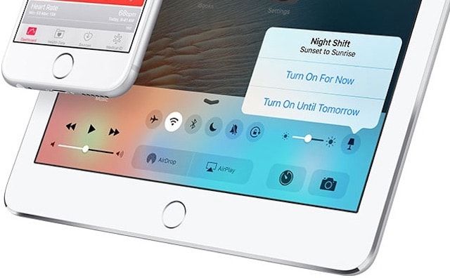 В Пункте управления iOS 9.3 появятся новые элементы управления