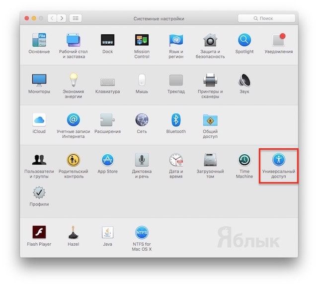 Универсальный доступ Mac OS X