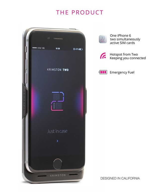 Чехол Krimston TWO позволяет использовать iPhone с двумя SIM-картами