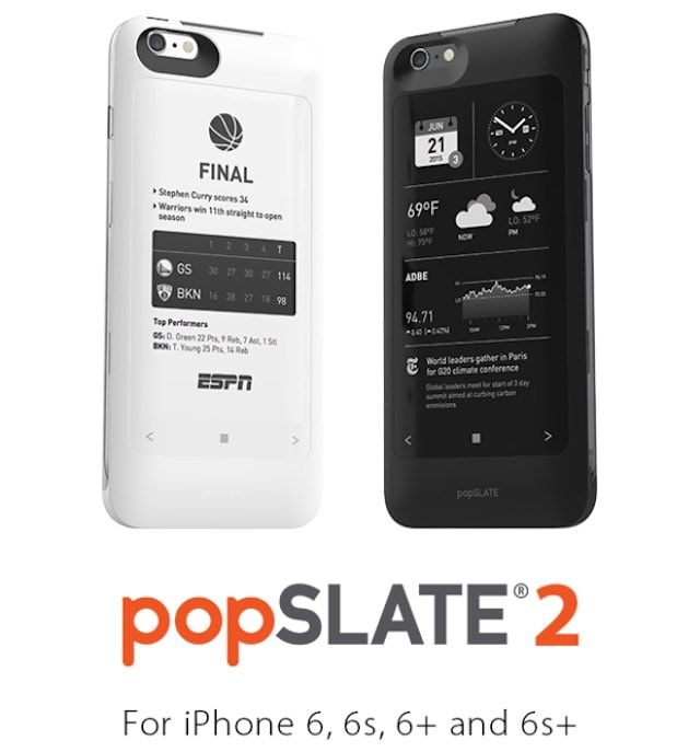 Popslate 2 - чехол с E-Ink экраном для iPhone 6s и iPhone 6s Plus