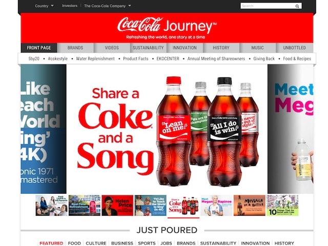 Сайт coca cola