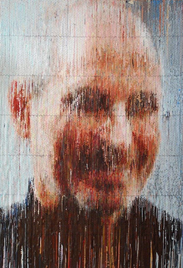 портрет Стива Джобса на пузырчатой пленке