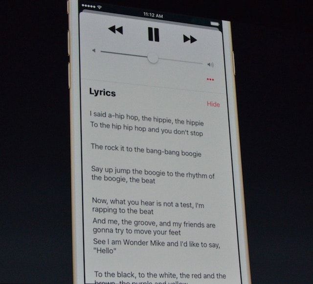 Тексты песен в Apple Music на iOS 10