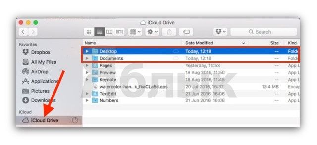 По окончании процесса все файлы будут автоматически скопированы в iCloud, а в папке iCloud Drive в окне Finder появятся каталоги Рабочий стол и Документы.
